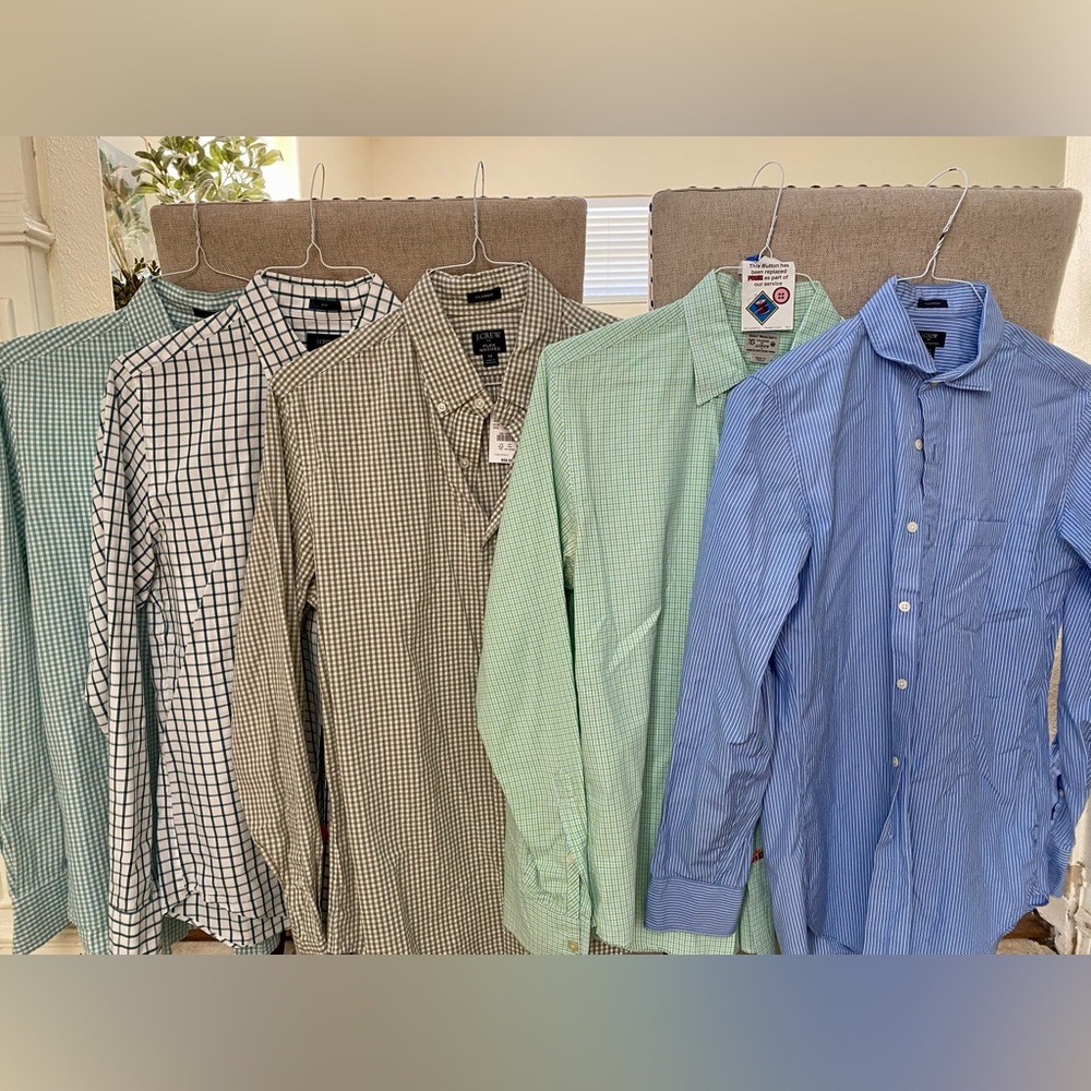 Variety of 10 Medium/Medium Slim-Fit J. Crew dress shirts.